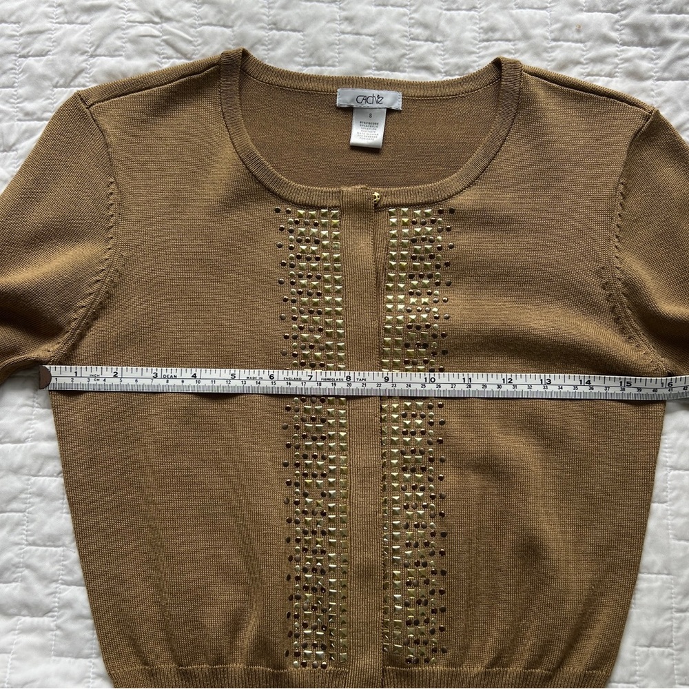 Cach’e Women’s Gold Viscose Stretch Sweater size Small - Picture 6 of 12